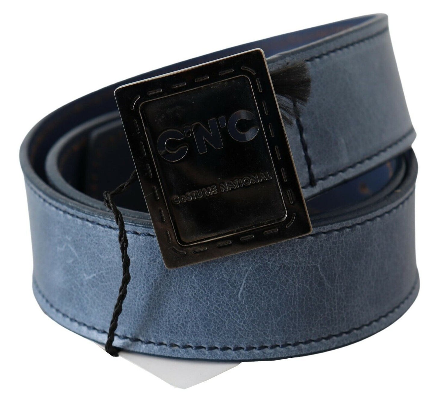 Costume National Elegant Blue Leather Fashion Belt - KALAJ