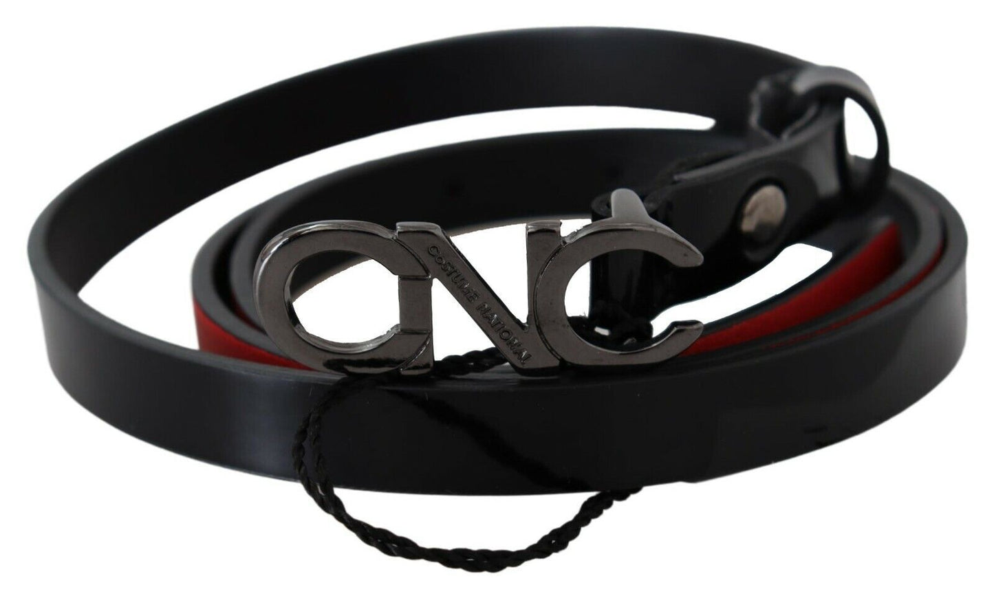 Costume National Chic Black Leather Fashion Belt - KALAJ