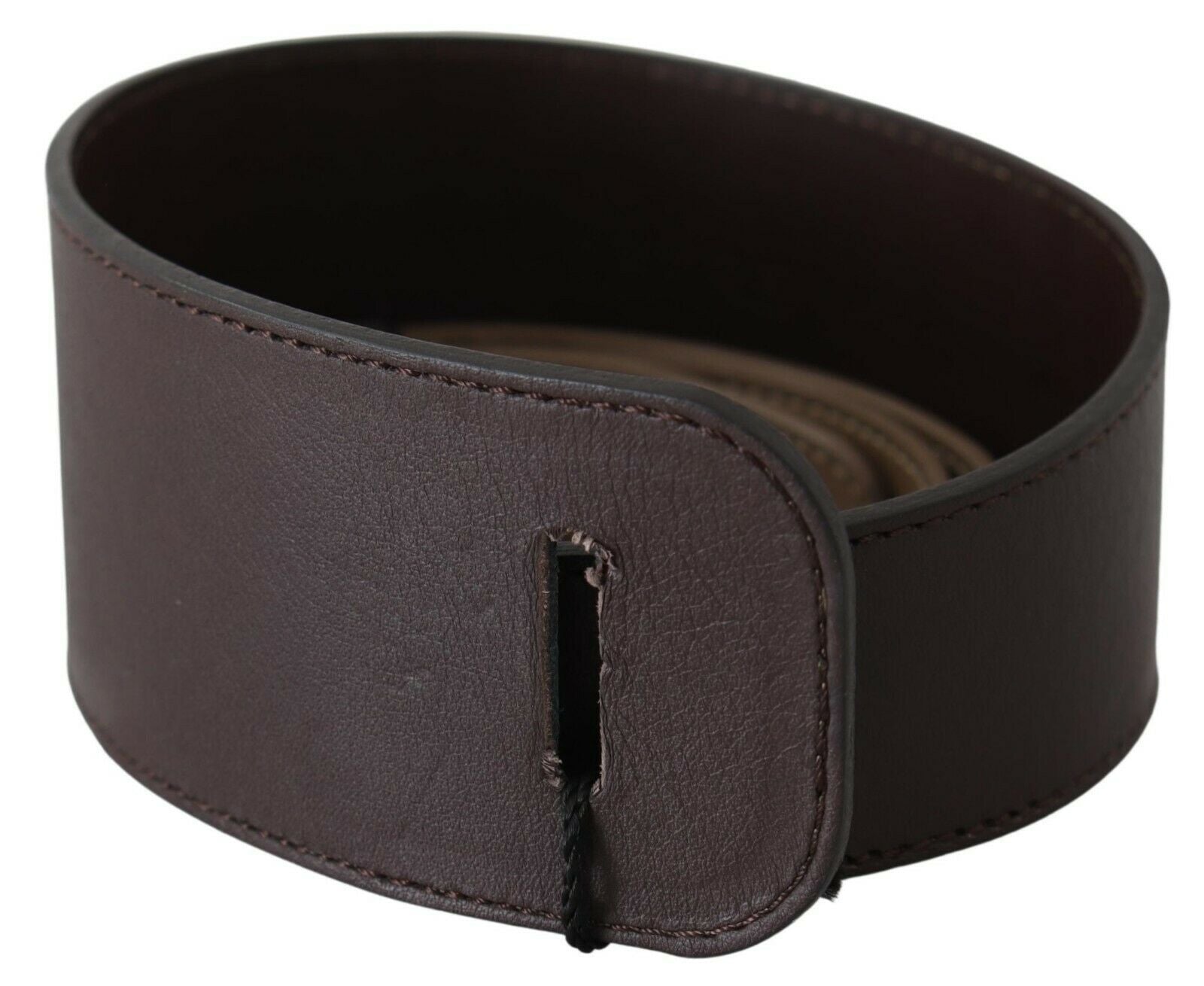 GF Ferre Elegant Dark Brown Braided Leather Belt - KALAJ