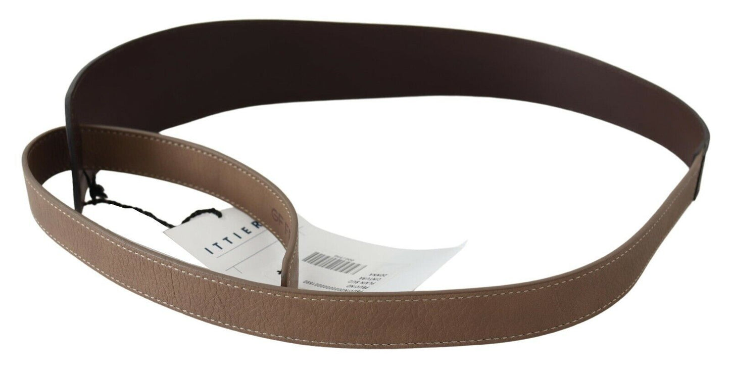 GF Ferre Elegant Dark Brown Braided Leather Belt - KALAJ