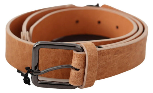 Costume National Chic Light Brown Leather Fashion Belt - KALAJ