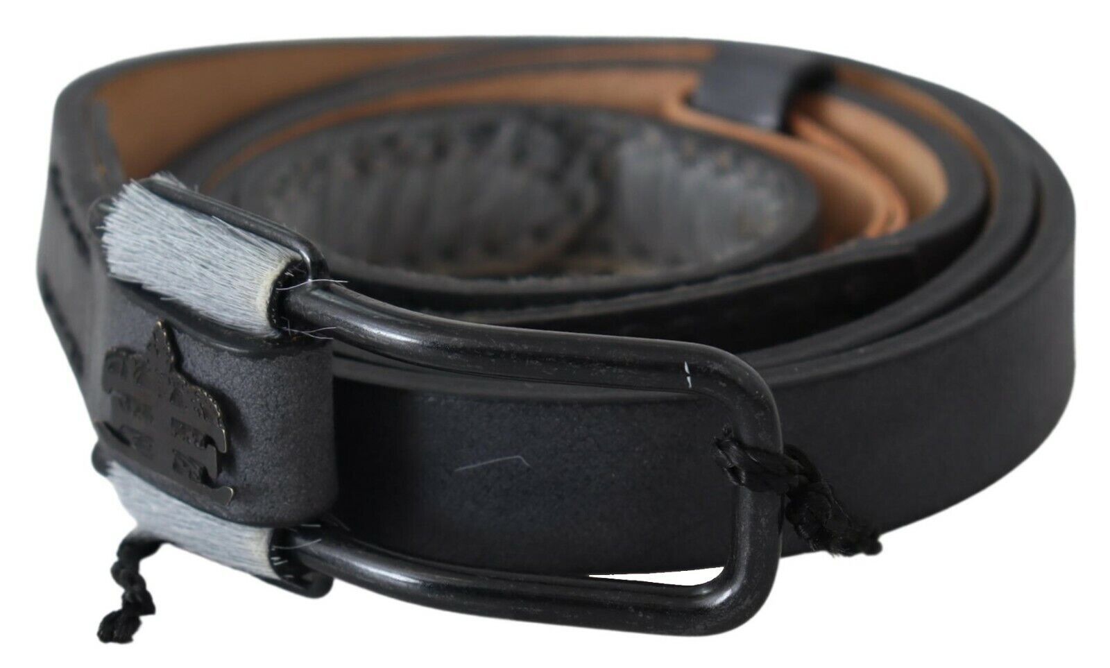 Ermanno Scervino Elegant Black Braided Leather Belt - KALAJ