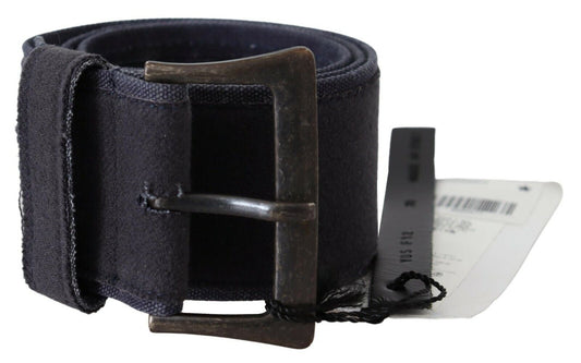 Ermanno Scervino Elegant Navy Blue Leather Waist Belt - KALAJ