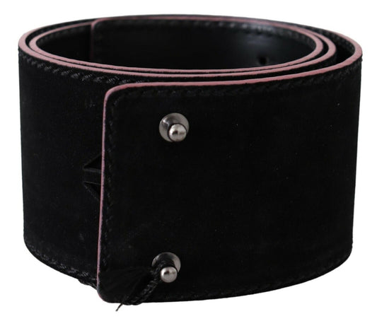 Costume National Elegant Wide Leather Fashion Belt with Metal Accents - KALAJ