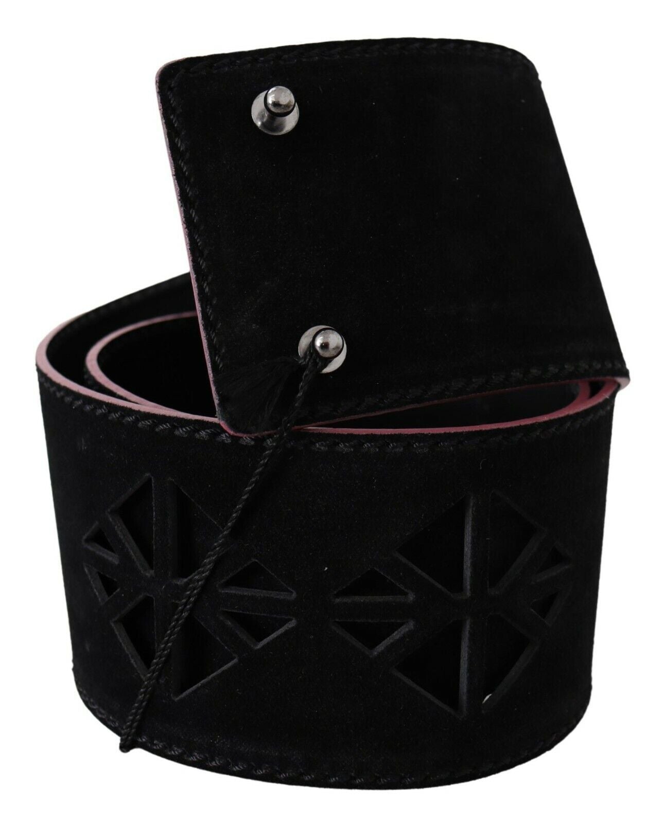 Costume National Elegant Wide Leather Fashion Belt with Metal Accents - KALAJ