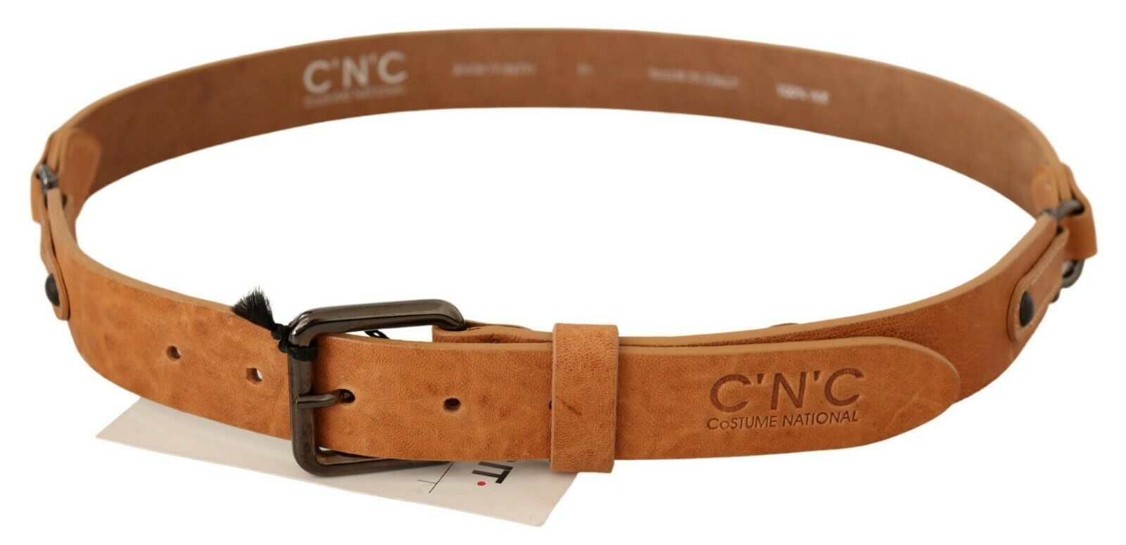 Costume National Elegant Light Brown Fashion Belt with Black-Tone Buckle - KALAJ