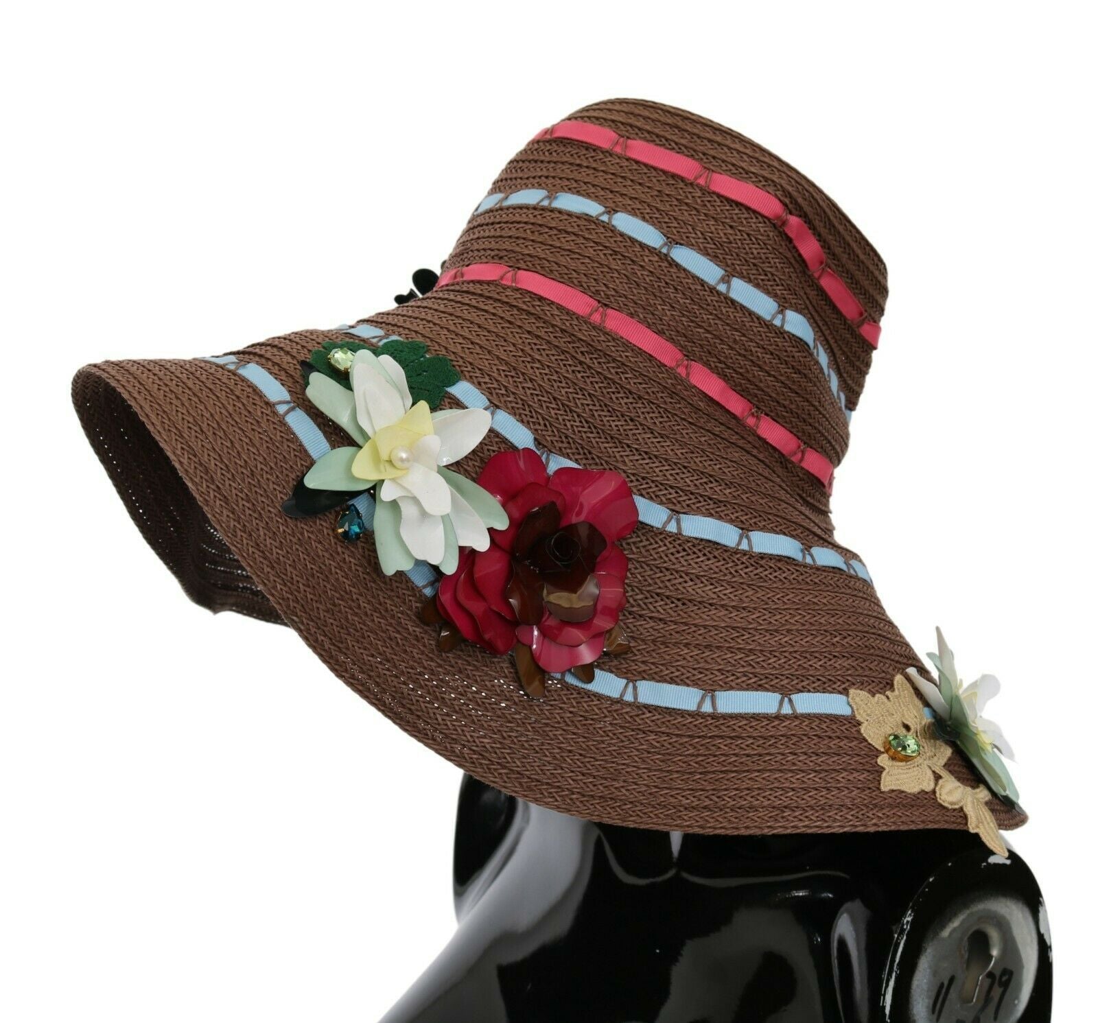 Dolce & Gabbana Elegant Floppy Floral Wide Brim Hat - KALAJ