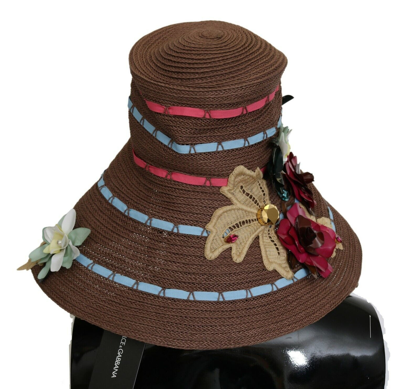 Dolce & Gabbana Elegant Floppy Floral Wide Brim Hat - KALAJ