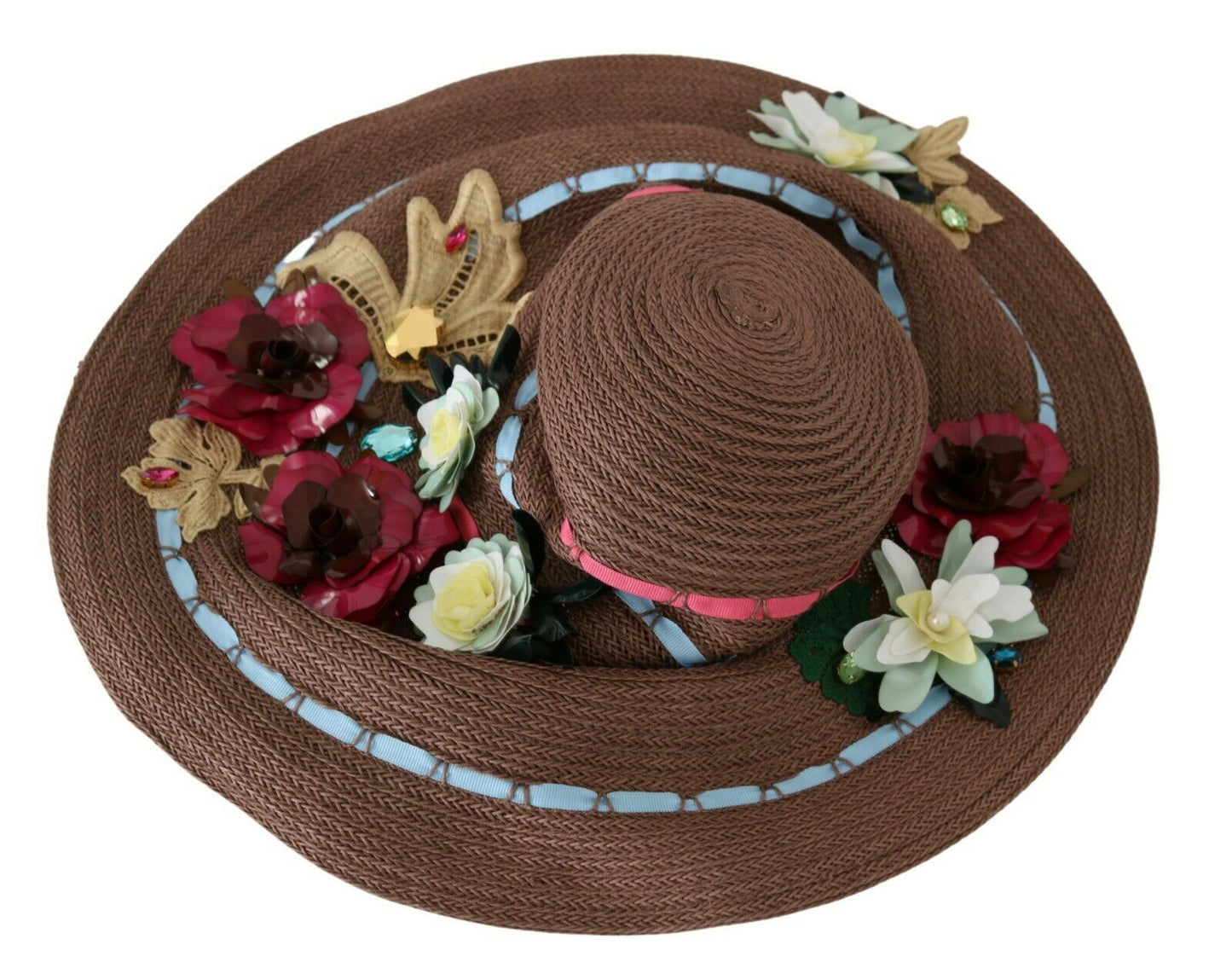 Dolce & Gabbana Elegant Floppy Floral Wide Brim Hat - KALAJ