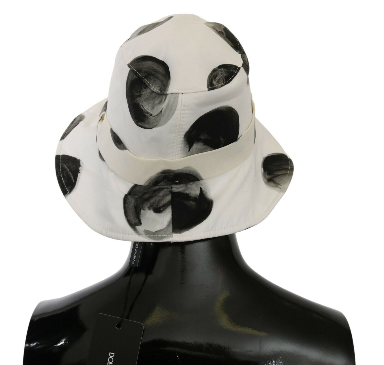 Dolce & Gabbana Polka Dot Cotton Bucket Hat - White & Black - KALAJ