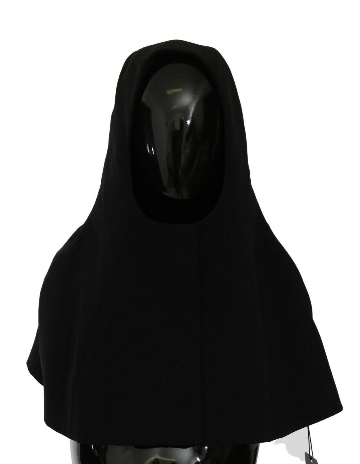 Dolce & Gabbana Elegant Black Hooded Scarf Wrap - KALAJ