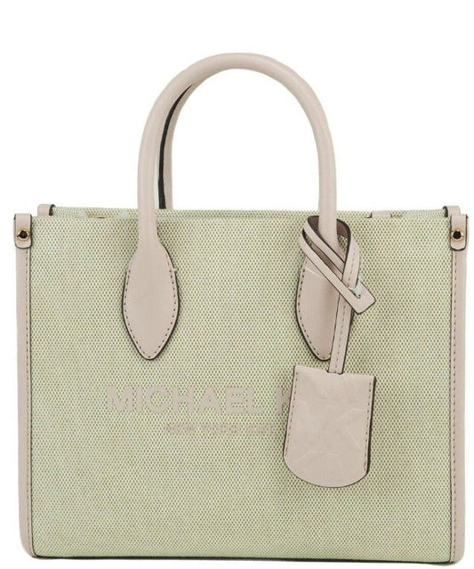 Michael Kors Mirella Small Powder Blush Canvas Shopper Crossbody Handbag Purse - KALAJ