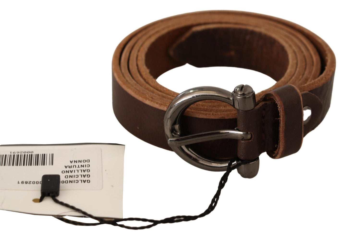 John Galliano Elegant Brown Leather Fashion Belt - KALAJ