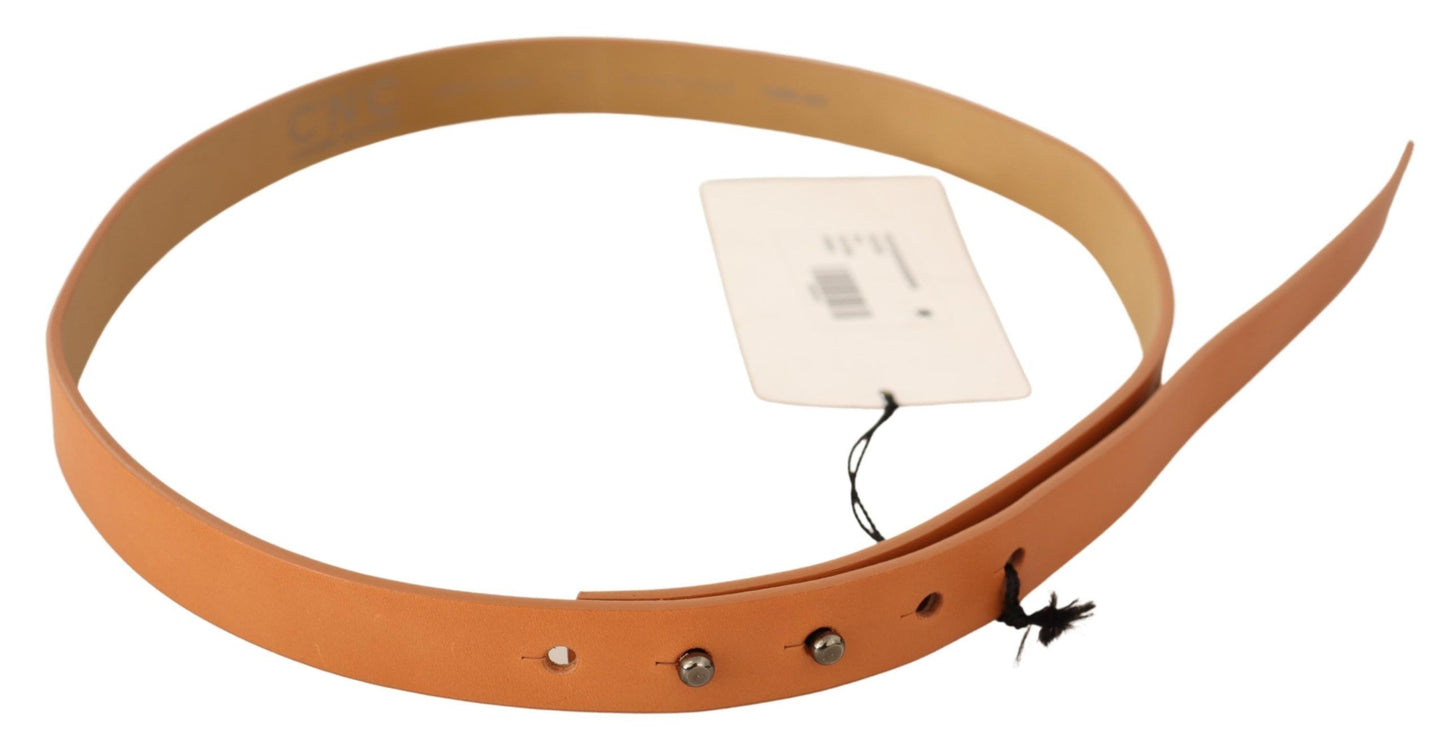 Costume National Chic Orange Leather Fashion Belt - KALAJ