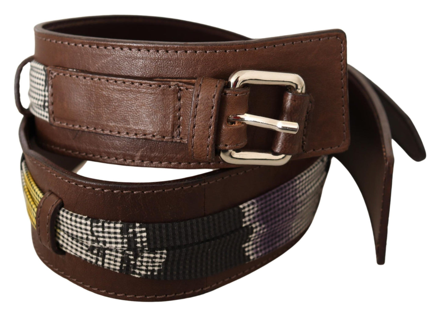 Costume National Elegant Brown Leather Fashion Belt - KALAJ