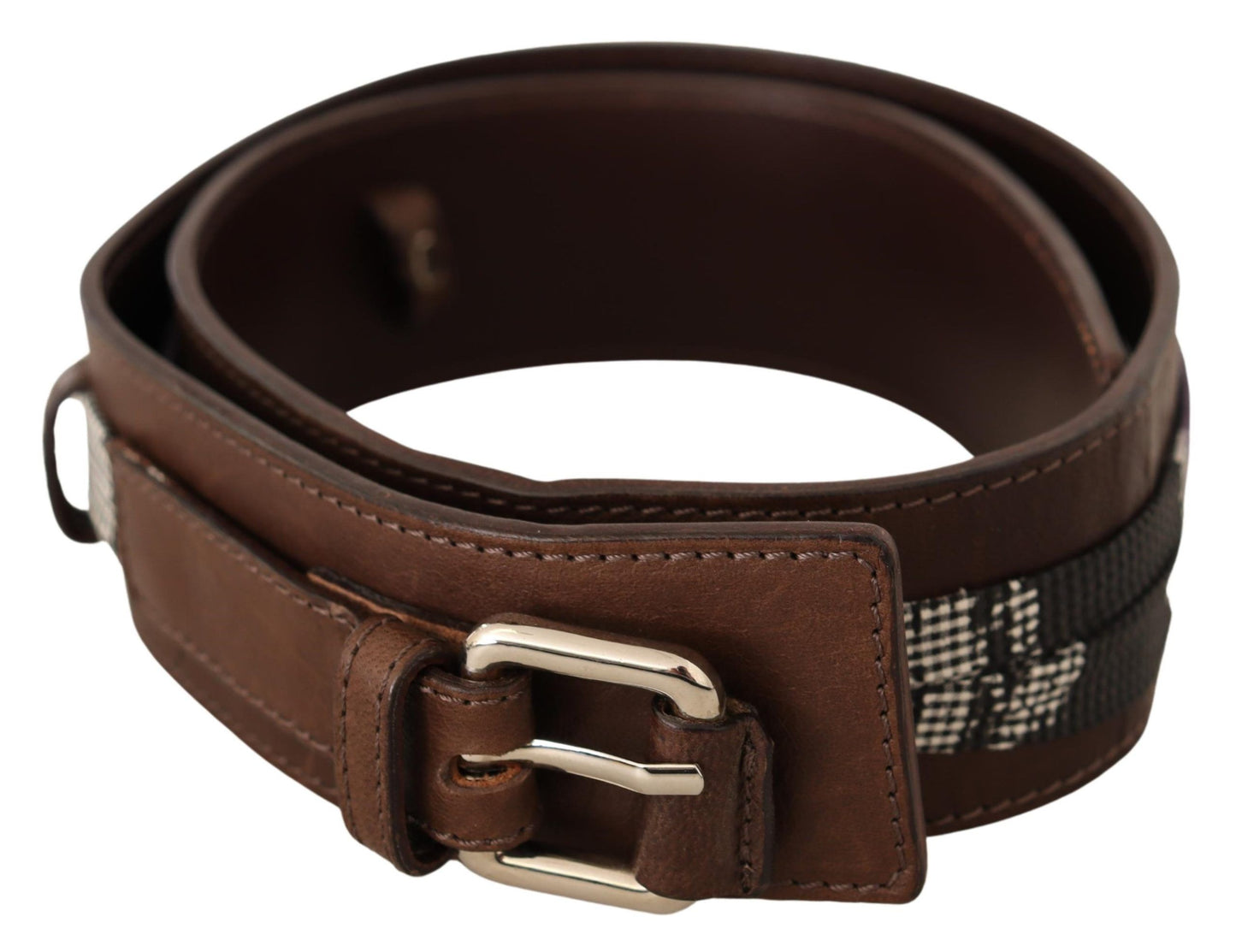 Costume National Elegant Brown Leather Fashion Belt - KALAJ