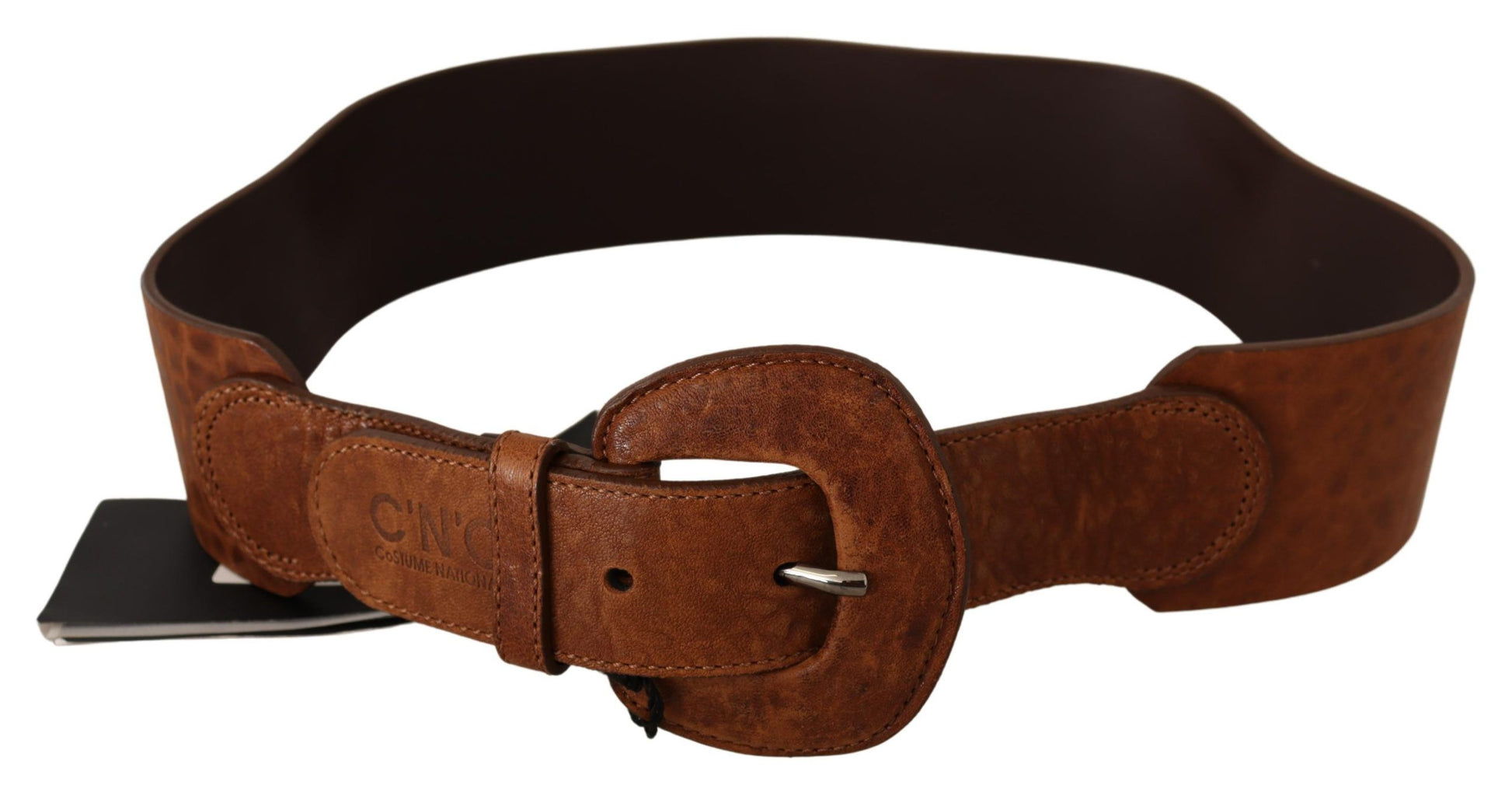 Costume National Elegant Brown Leather Fashion Belt - KALAJ