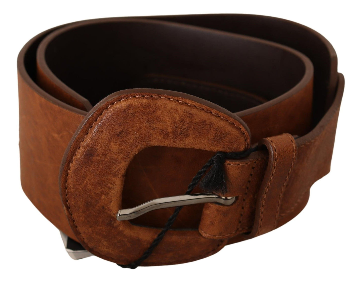 Costume National Elegant Brown Leather Fashion Belt - KALAJ