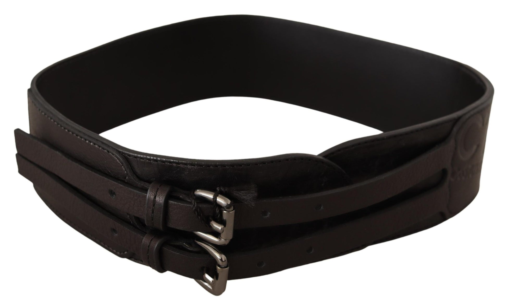 Costume National Elegant Double Buckle Leather Belt - KALAJ