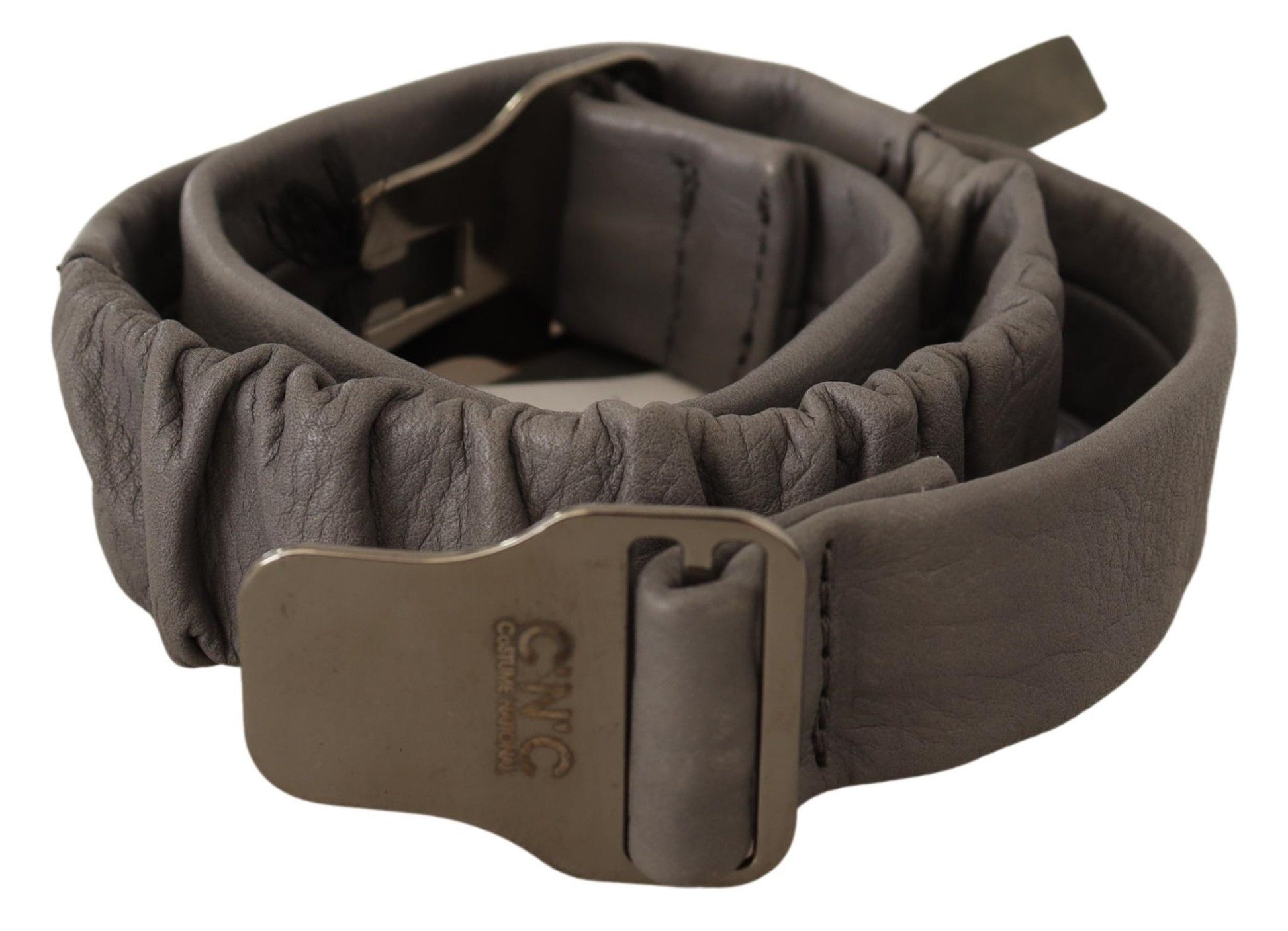 Costume National Elegant Gray Leather Fashion Belt - KALAJ