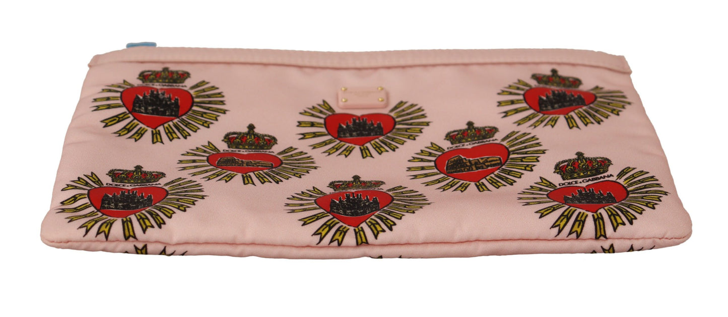 Dolce & Gabbana Elegant Pink Heart Clutch Wallet - KALAJ