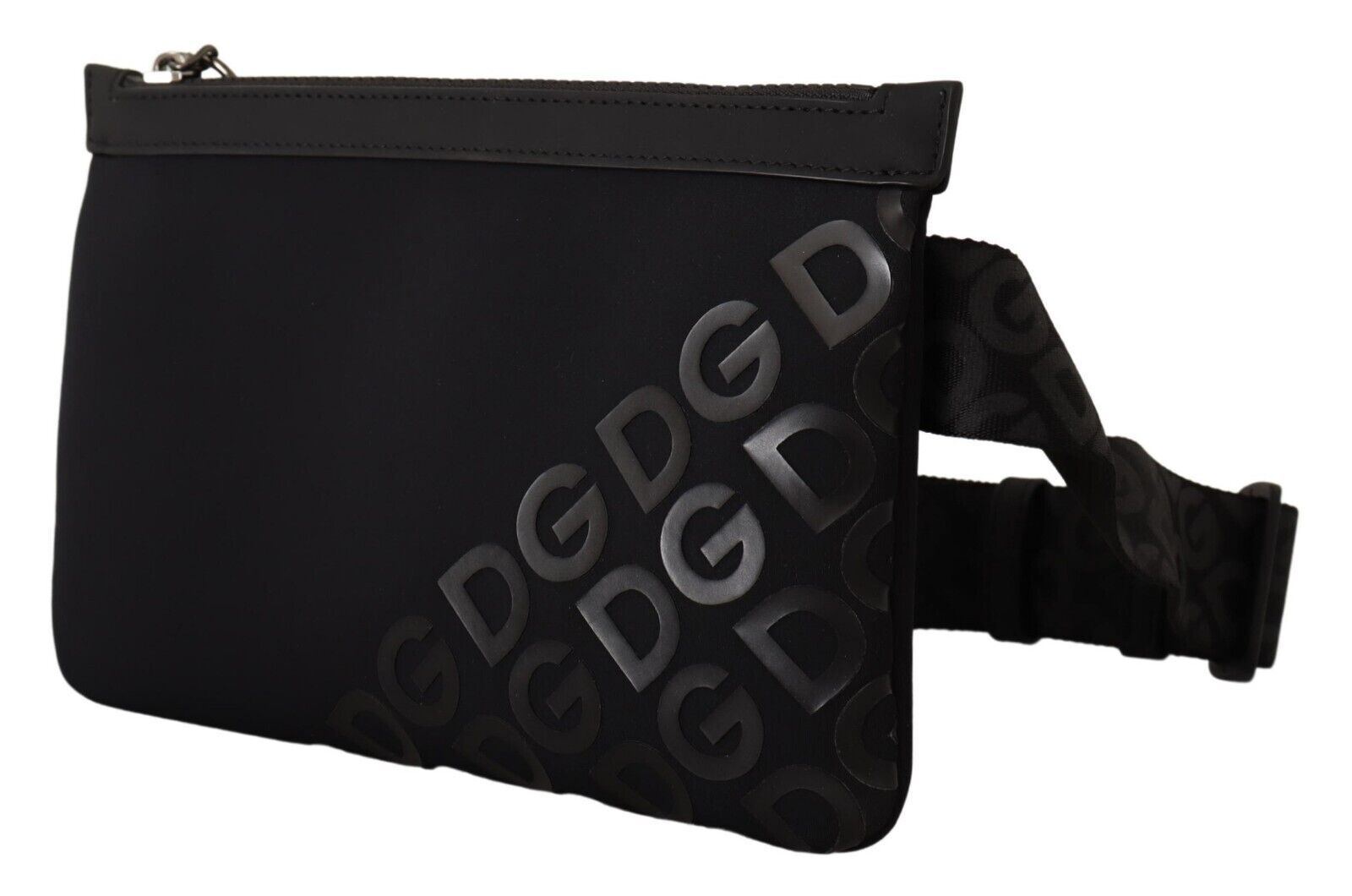 Dolce & Gabbana Sleek Black Monogram Neoprene Fanny Pack - KALAJ