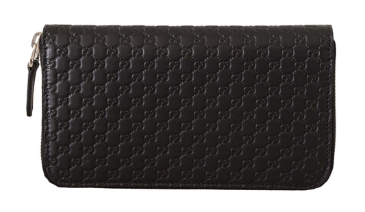 Gucci Elegant Black Leather Zip-Around Wallet - KALAJ