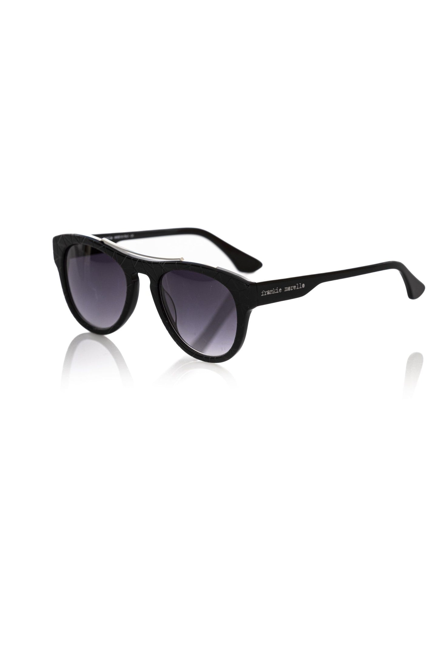 Frankie Morello Black Acetate Men Sunglass