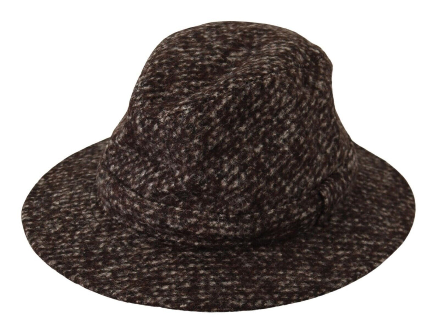 Dolce & Gabbana Elegant Gray Tweed Wide Brim Hat - KALAJ