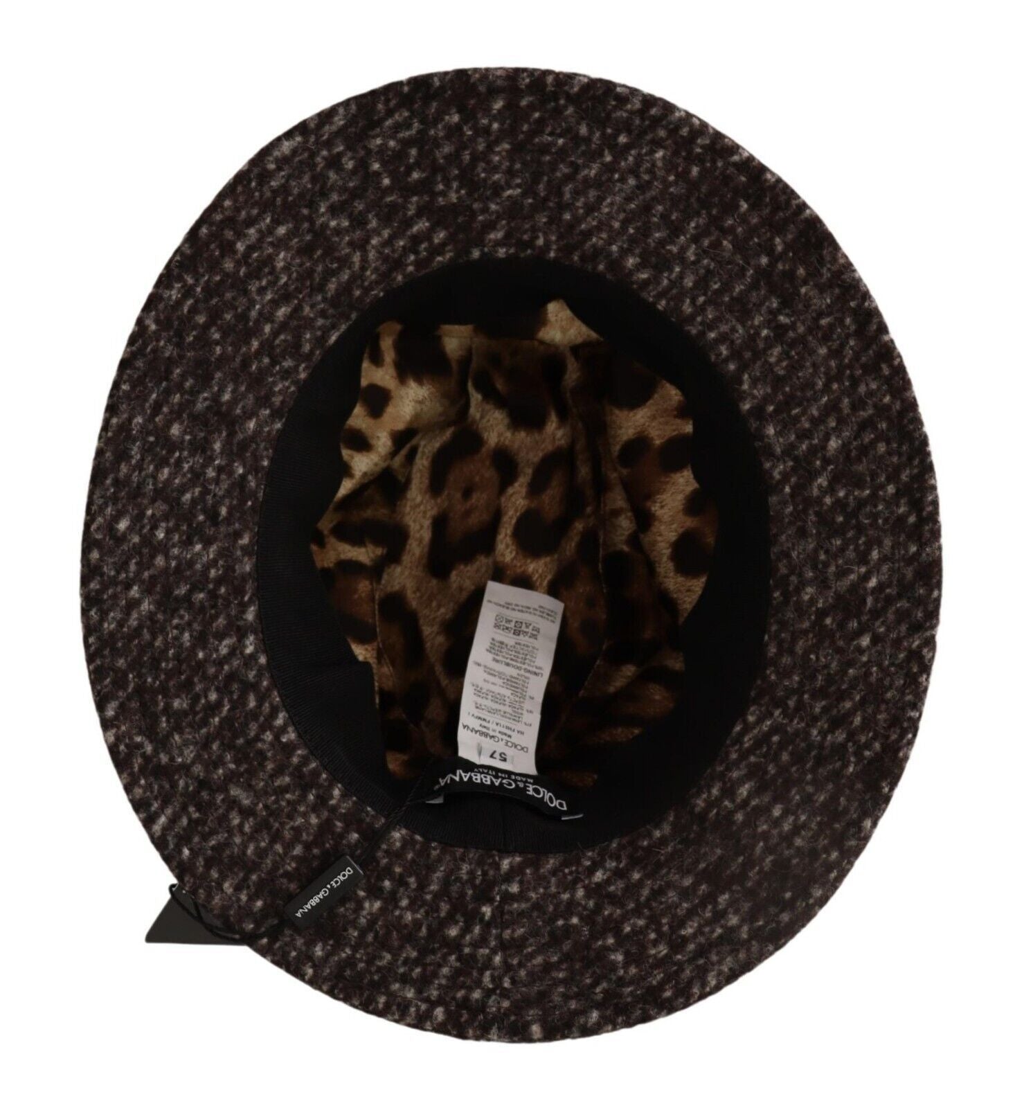 Dolce & Gabbana Elegant Gray Tweed Wide Brim Hat - KALAJ