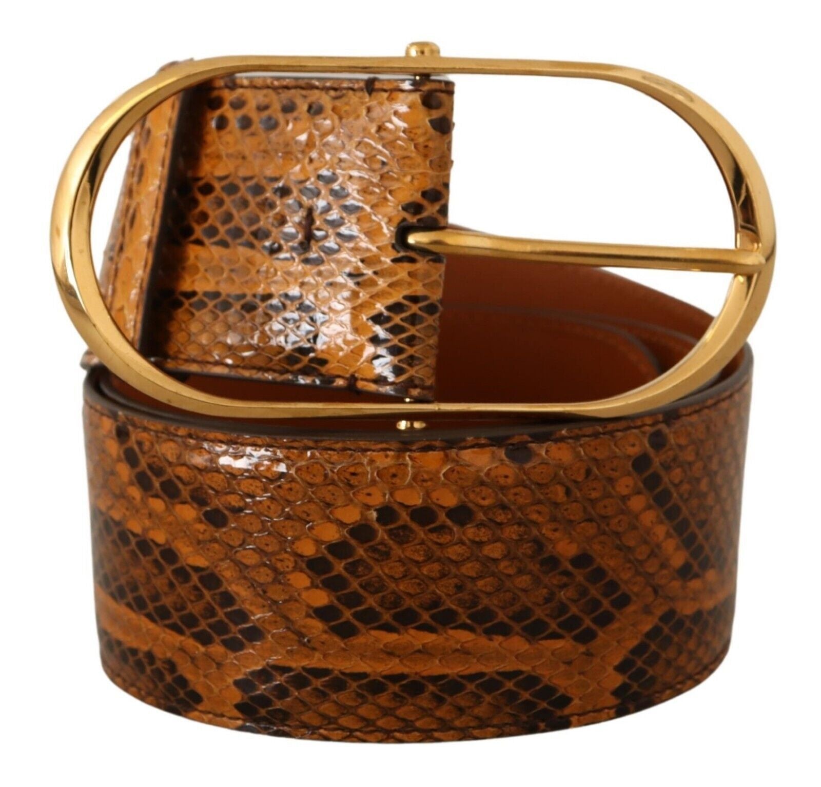 Dolce & Gabbana Elegant Python Skin Leather Belt - KALAJ