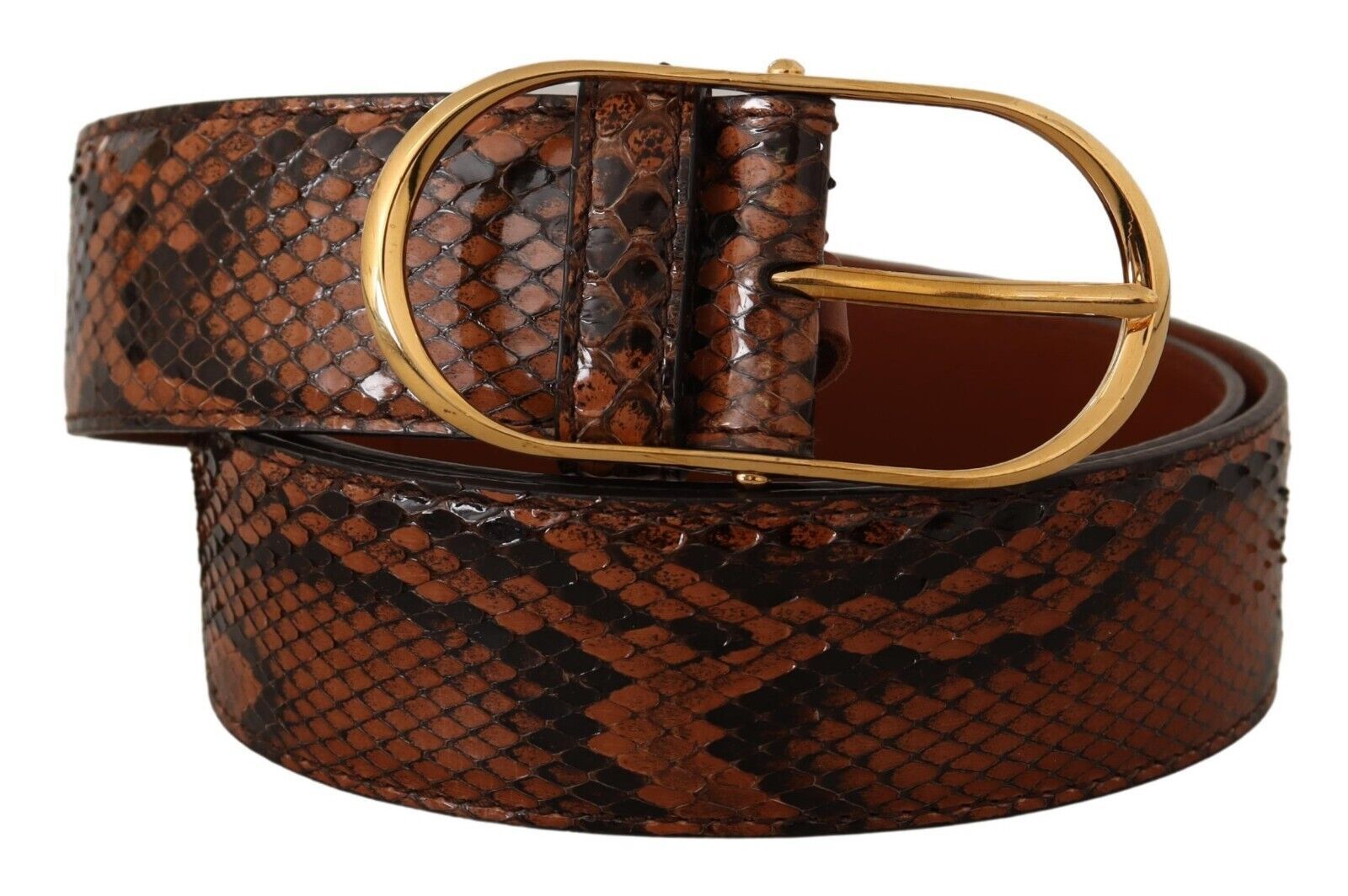 Dolce & Gabbana Elegant Leather Belt with Gold Buckle - KALAJ