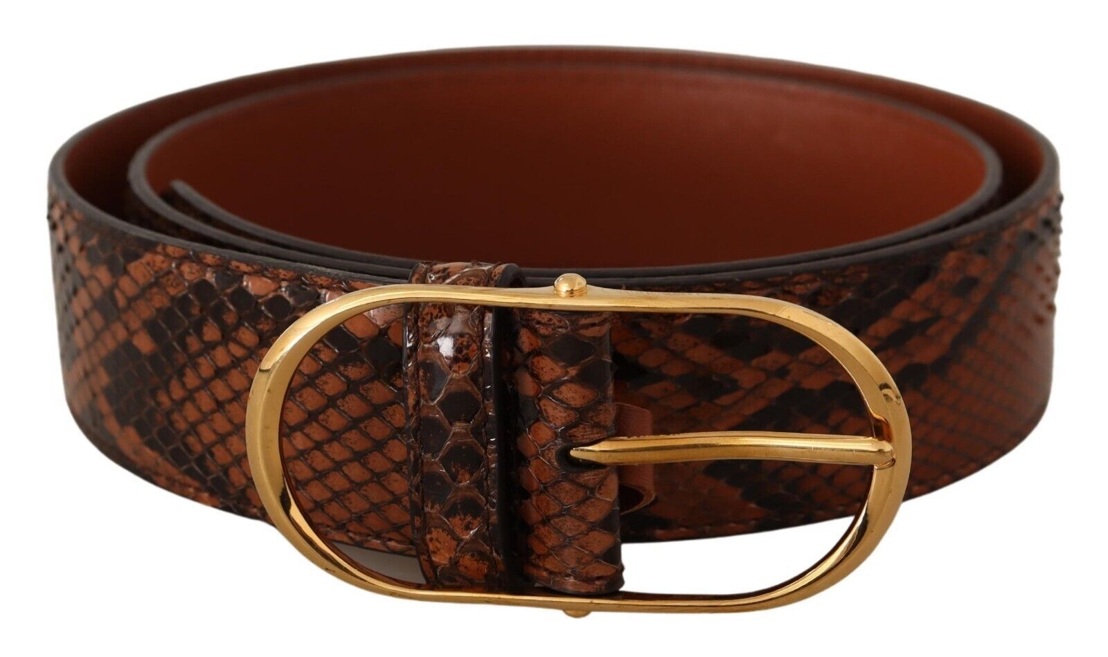 Dolce & Gabbana Elegant Leather Belt with Gold Buckle - KALAJ