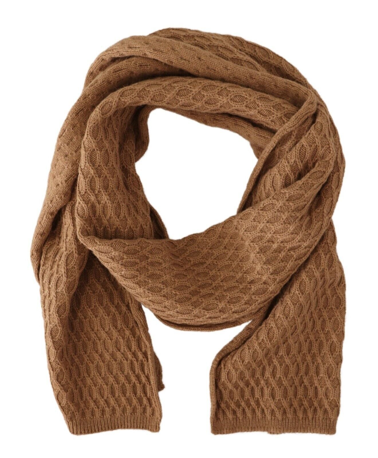 Dolce & Gabbana Elegant Dark Brown Knitted Scarf - KALAJ