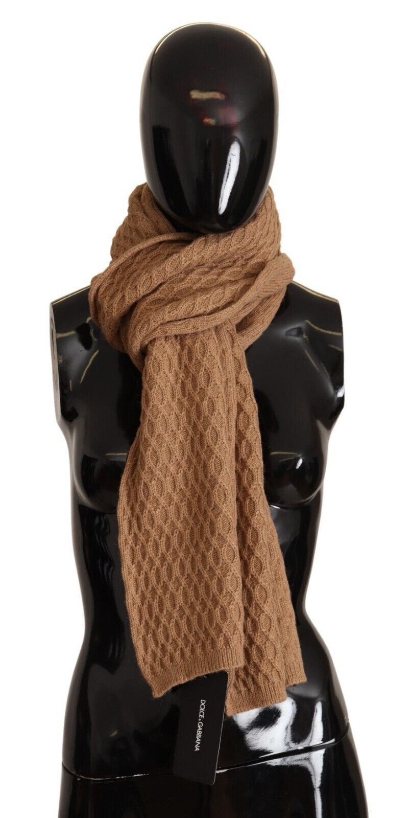 Dolce & Gabbana Elegant Dark Brown Knitted Scarf - KALAJ