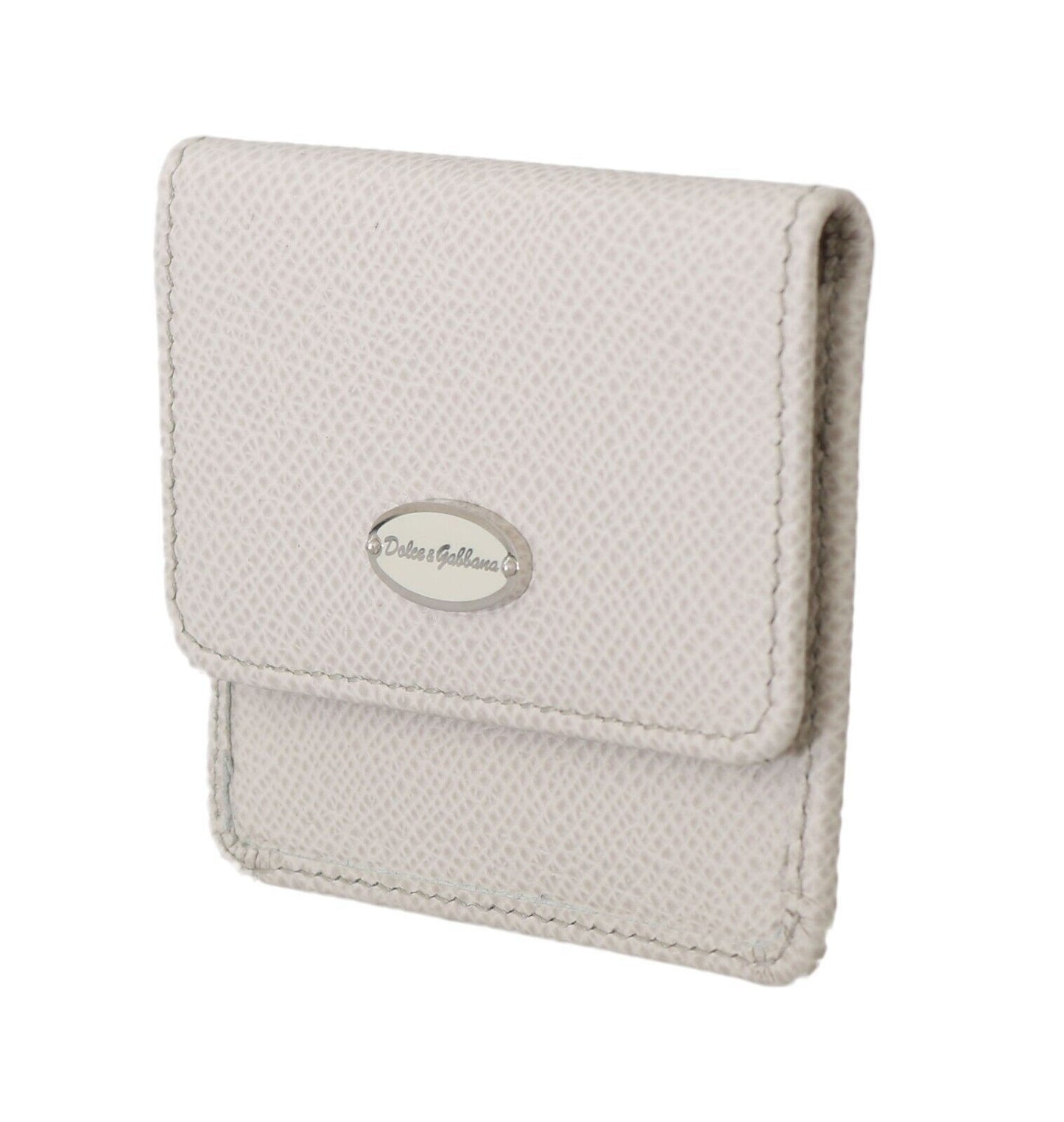 Dolce & Gabbana Chic White Leather Condom Case Wallet - KALAJ