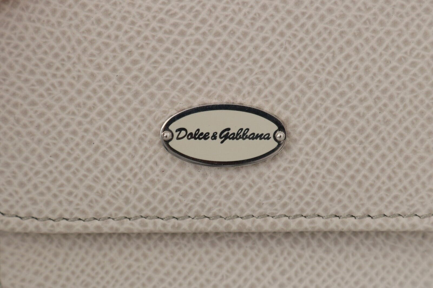 Dolce & Gabbana Chic White Leather Condom Case Wallet - KALAJ