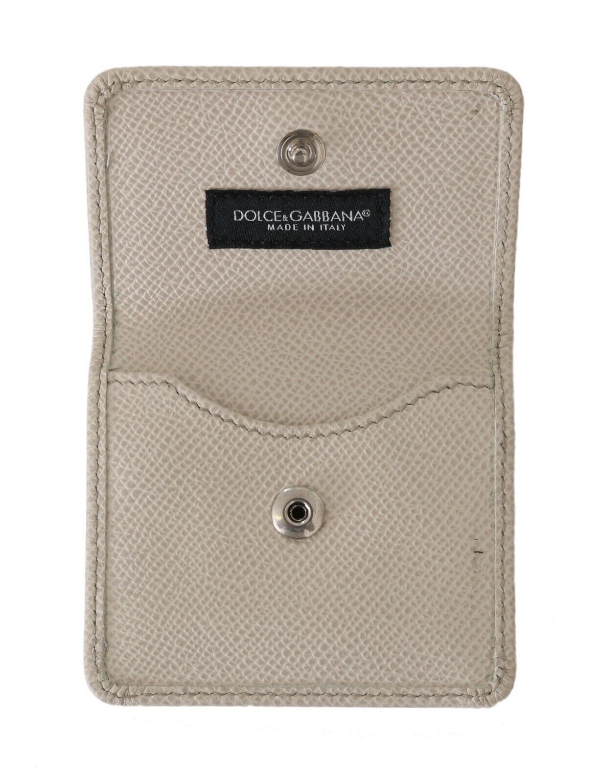 Dolce & Gabbana Chic White Leather Condom Case Wallet - KALAJ