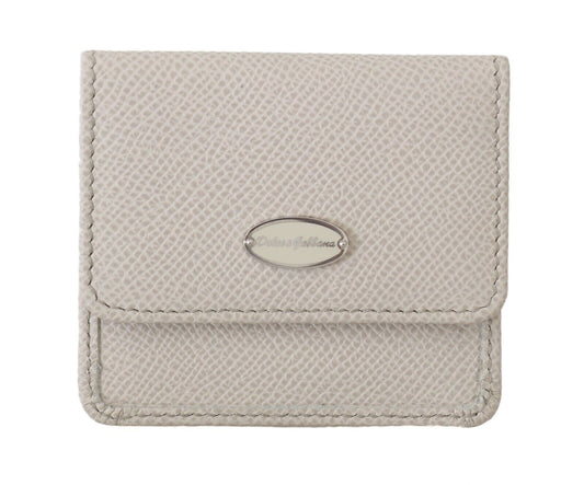 Dolce & Gabbana Chic White Leather Condom Case Wallet - KALAJ