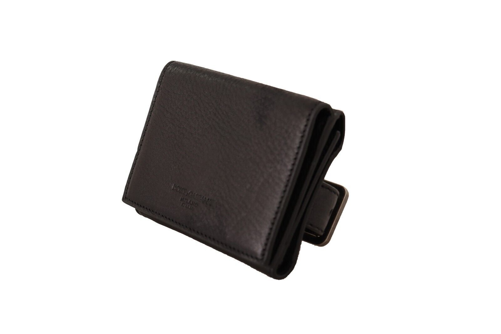 Dolce & Gabbana Elegant Black Leather Trifold Multi Kit - KALAJ