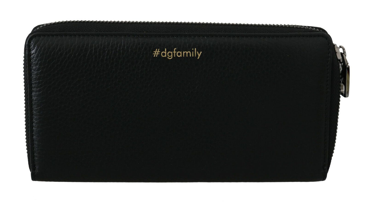 Dolce & Gabbana Elegant Black Leather Continental Wallet - KALAJ