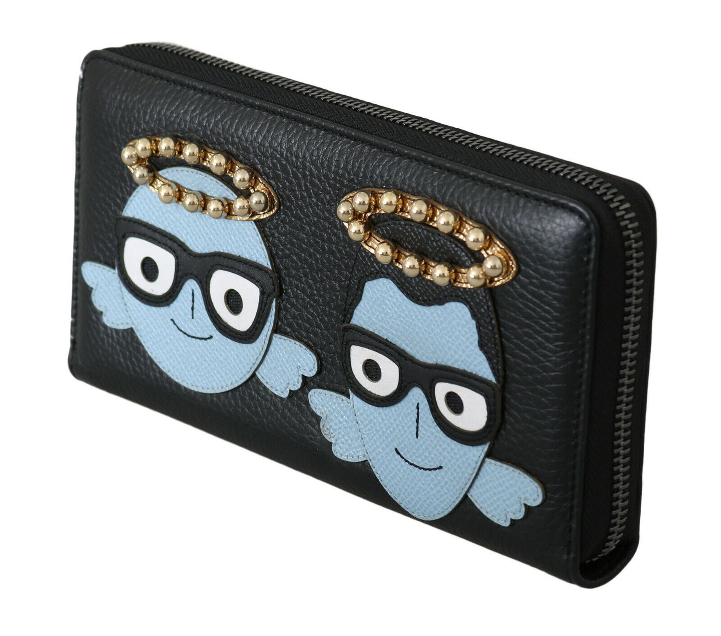 Dolce & Gabbana Elegant Black Leather Zip Wallet - KALAJ