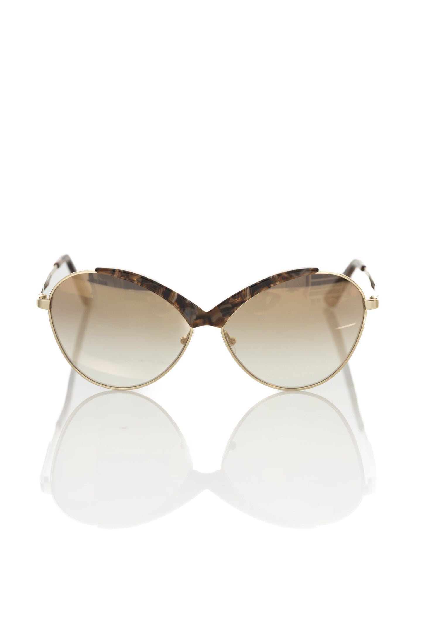 Frankie Morello Beige Metallic Women Sunglass