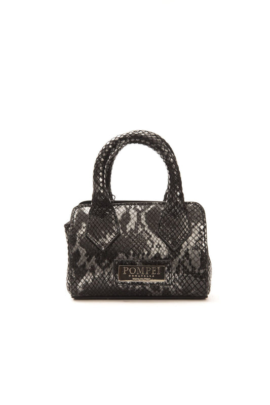 Pompei Donatella Chic Leather Mini Tote with Python Print - KALAJ