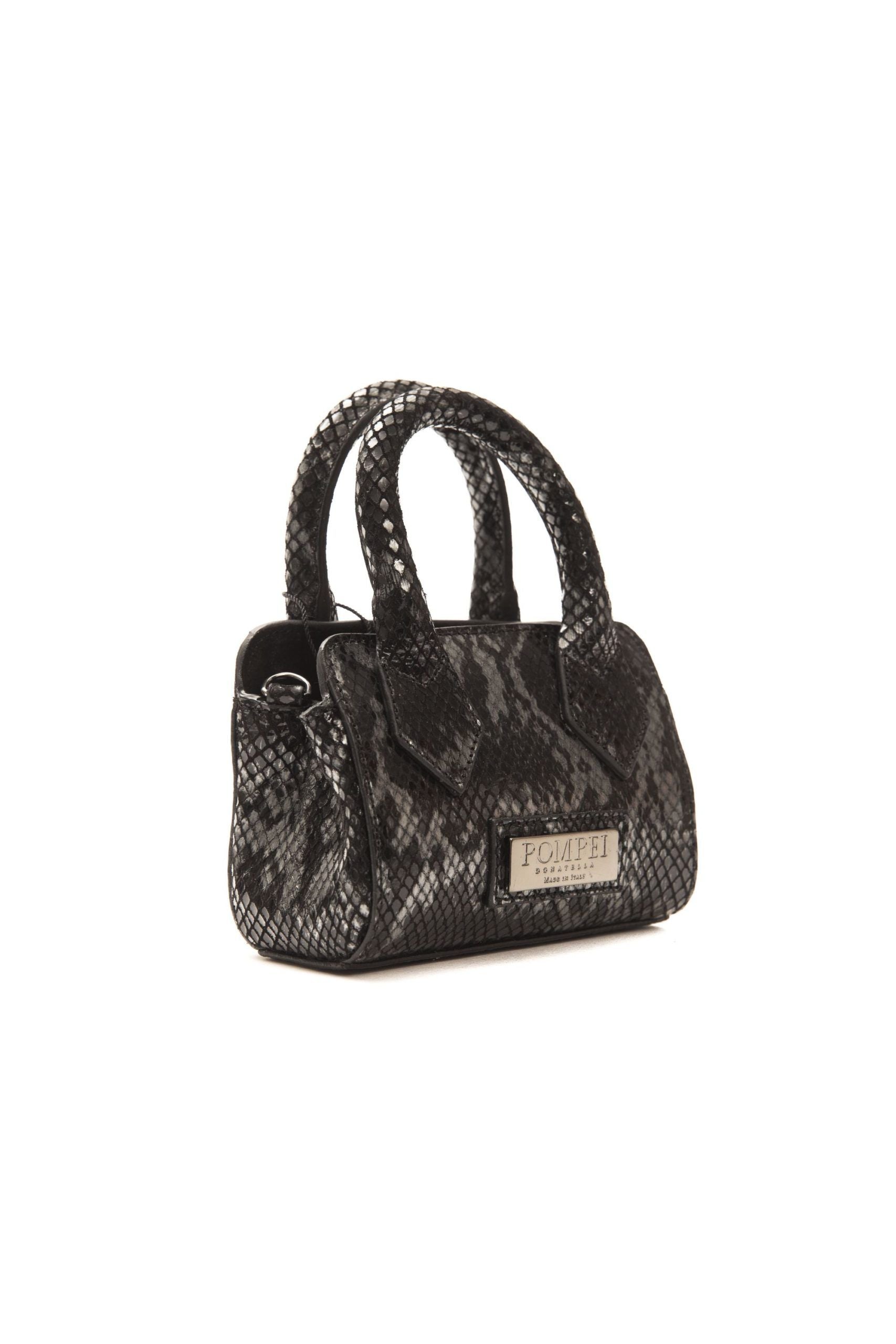 Pompei Donatella Chic Leather Mini Tote with Python Print - KALAJ