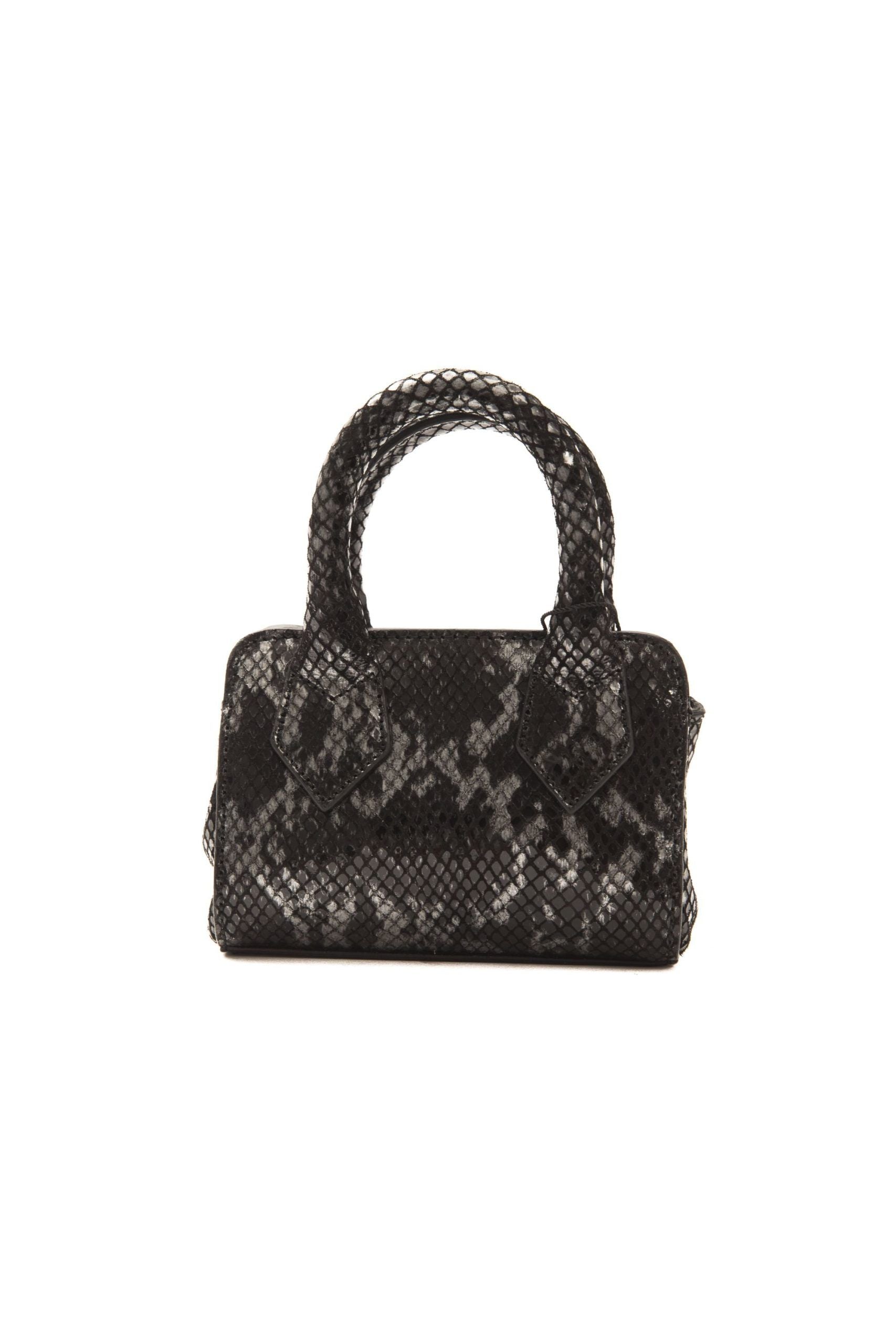 Pompei Donatella Chic Leather Mini Tote with Python Print - KALAJ