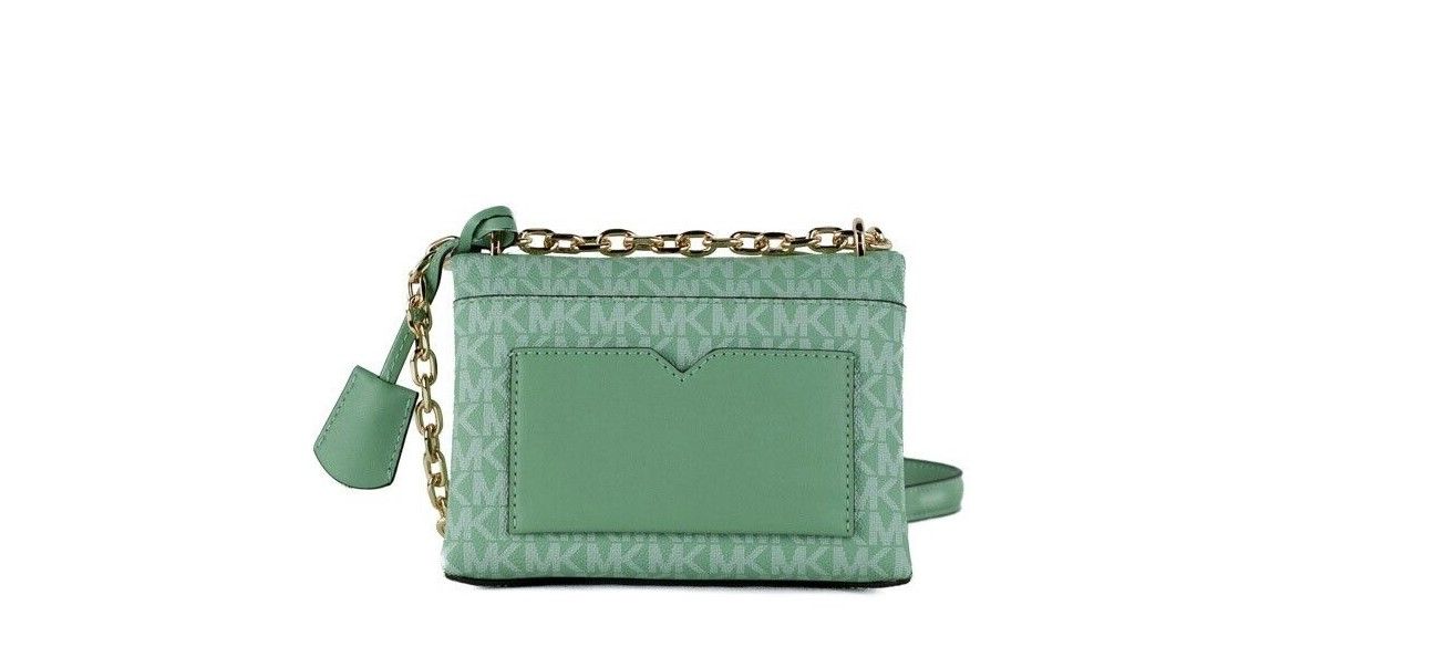 Michael Kors Cece Small Sea Green Signature PVC Convertible Flap Crossbody Bag - KALAJ