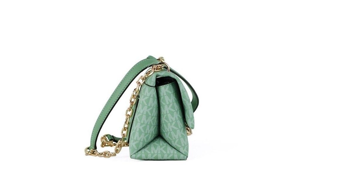 Michael Kors Cece Small Sea Green Signature PVC Convertible Flap Crossbody Bag - KALAJ