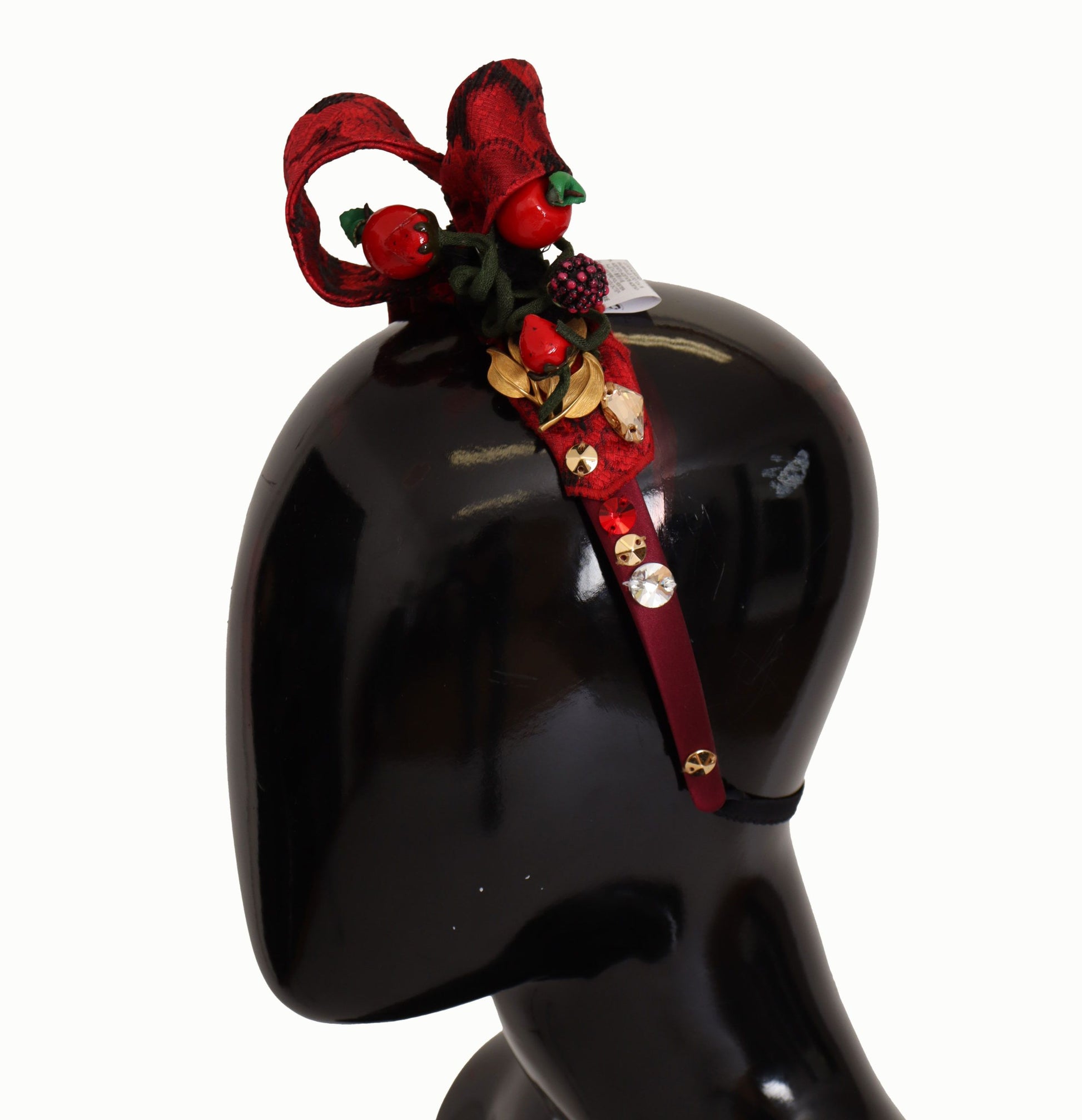 Dolce & Gabbana Cherry Sicily Embellished Red Diadem - KALAJ