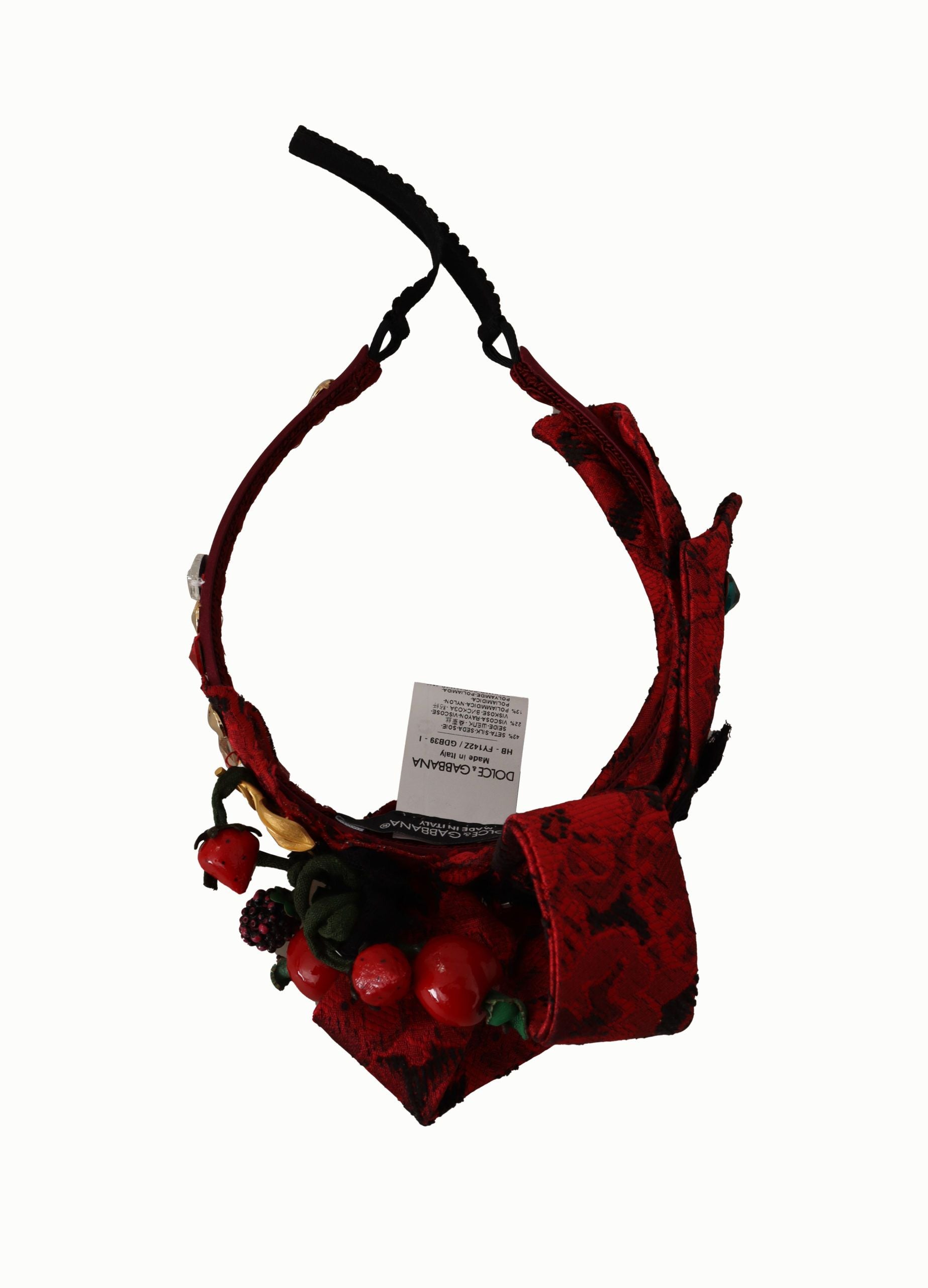 Dolce & Gabbana Cherry Sicily Embellished Red Diadem - KALAJ